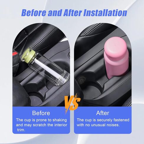 8 قطع من حامل أكواب السيارة السيليكون، محدد موضع الحامل، حامل أكواب ثابت ومضاد للانسكاب للسيارة RV (أسود) in Kuwait