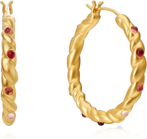 Gold Plated on Copper Earrings for Women Vivian Hoop Earrings,18K Gold Plated on Copper Hoops in Saudi Arabia