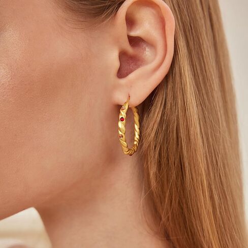 Gold Plated on Copper Earrings for Women Vivian Hoop Earrings,18K Gold Plated on Copper Hoops in Saudi Arabia