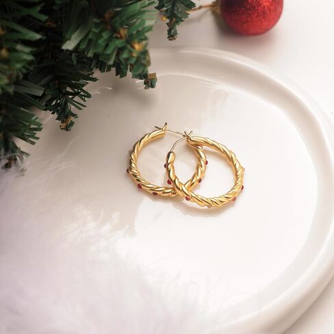 Gold Plated on Copper Earrings for Women Vivian Hoop Earrings,18K Gold Plated on Copper Hoops in Saudi Arabia