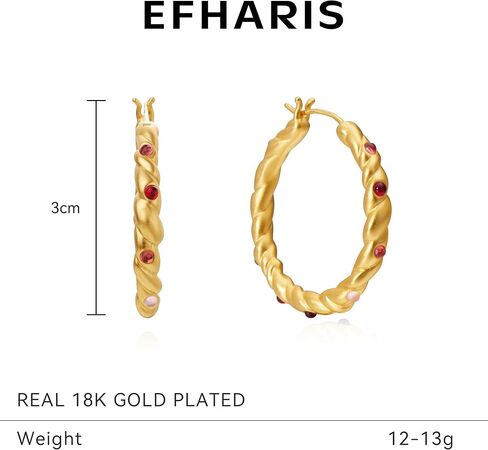 Gold Plated on Copper Earrings for Women Vivian Hoop Earrings,18K Gold Plated on Copper Hoops in Saudi Arabia
