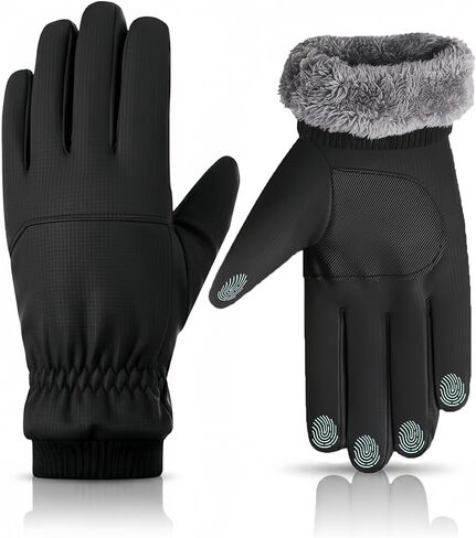 Winter Gloves for Men and Women Waterproof Touchscreen Warm Fleece Gloves – Windproof Anti-Slip Ski Gloves for Cold Weather Outdoor Activities in Saudi Arabia