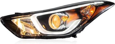 Compatible with 2014 2015 2016 Hyundai Elantra Sport/Limited Headlight Halogen & Reflection Bowl Type with LED Daytime Running Lamp 92101-3Y510 92102-3Y510 in Kuwait
