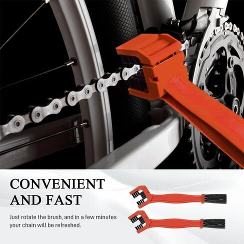 1 PCS Bike or Motorcycle Chain Washer, Motorcycle Chain Cleaning Kit, Motorbike Gear Dirt Stain Cleaning Brush, Bicycle Washer Cleaner Brush Tool for Bicycle Mountain Bike (Orange, 1PCS) in Saudi Arabia