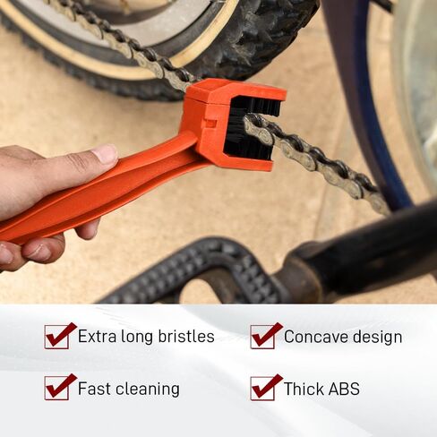 1 PCS Bike or Motorcycle Chain Washer, Motorcycle Chain Cleaning Kit, Motorbike Gear Dirt Stain Cleaning Brush, Bicycle Washer Cleaner Brush Tool for Bicycle Mountain Bike (Orange, 1PCS) in Saudi Arabia
