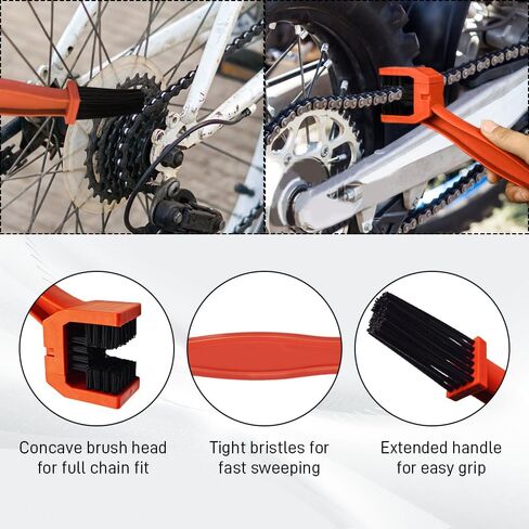 1 PCS Bike or Motorcycle Chain Washer, Motorcycle Chain Cleaning Kit, Motorbike Gear Dirt Stain Cleaning Brush, Bicycle Washer Cleaner Brush Tool for Bicycle Mountain Bike (Orange, 1PCS) in Saudi Arabia