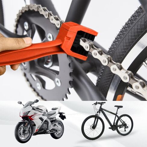1 PCS Bike or Motorcycle Chain Washer, Motorcycle Chain Cleaning Kit, Motorbike Gear Dirt Stain Cleaning Brush, Bicycle Washer Cleaner Brush Tool for Bicycle Mountain Bike (Orange, 1PCS) in Saudi Arabia