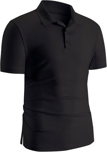 قميص بولو رجالي سريع الجفاف بأكمام قصيرة وياقة تكتيكية، قميص جولف بيكيه ممتص للرطوبة in Kuwait