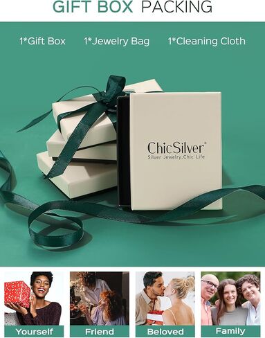 أقراط حلقية مكتنزة من الفضة من ChicSilver للنساء، أقراط هوجي صغيرة سميكة من الفضة الإسترليني عيار 925، أقراط حلقية فضية خفيفة الوزن لا تسبب الحساسية للأذنين الحساسة (8/10/12/14 مم) in Kuwait
