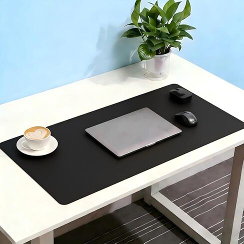 Leather Black Desk Pad, Colorful Art Mouse Pad Large Computer Keyboard Gaming Mousepad Waterproof Desktop Protector & Cover, Decorative PU Leather Laptop Mouse Mat Home Decor 10 x 25.6 inch C8 in Saudi Arabia