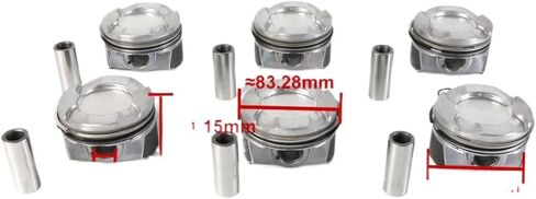 6pcs Engine Pistons And Rings Set N55B30 N55B30A 11258619196 STD Bore 84mm Compatible With F20 F21 F30 F10 X3 X4 X5 X6 3.0L L6 Twin Turbo in Saudi Arabia