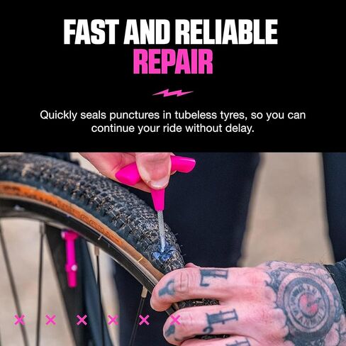 موك اوف طقم اصلاح سدادة الثقب - طقم اصلاح الاطارات بدون انبوب لدراجات ام تي بي/الطريق/الحصى - مجموعة بدون انبوب مع سدادة اطارات وسدادات اطارات in Kuwait