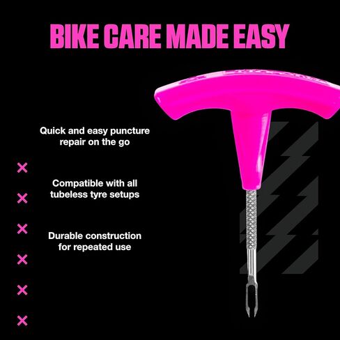 موك اوف طقم اصلاح سدادة الثقب - طقم اصلاح الاطارات بدون انبوب لدراجات ام تي بي/الطريق/الحصى - مجموعة بدون انبوب مع سدادة اطارات وسدادات اطارات in Kuwait