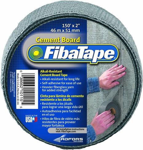 FibaTape FDW8436-U 2 بوصة × 150 قدم شريط أسمنتي مقاوم للقلويات/ذاتي اللصق، رمادي in Kuwait