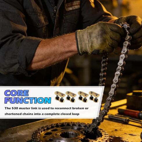 4PCS 530 Chain Master Link with O-Ring,Heavy Duty Steel 530 Motorcycle Chain Connector,Bike Chains Master Link Fits Most Motorcycles/ATVs/Dirt Bikes Chains Repair & Maintenance in Kuwait