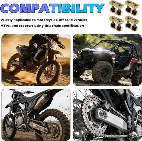 4PCS 530 Chain Master Link with O-Ring,Heavy Duty Steel 530 Motorcycle Chain Connector,Bike Chains Master Link Fits Most Motorcycles/ATVs/Dirt Bikes Chains Repair & Maintenance in Kuwait
