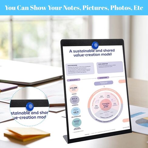 2 Pack Magnetic Bulletin Board with Easel Stand, 11 x 7.5 Inch Magnetic Metal Board for Tabletop, Memo Display Boards for Home, School, Kitchen, Office, Black in Kuwait