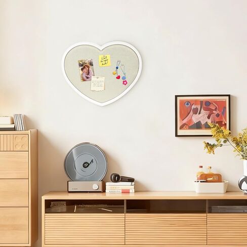 Heart-Shaped Bulletin Board with Linen, Cork Board Alternative for Wall, Approx. 17 x 15 inch Pin Board for Office, Home, School, Valentine's Decor(WH-AX-MB) in Kuwait