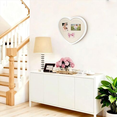 Heart-Shaped Bulletin Board with Linen, Cork Board Alternative for Wall, Approx. 17 x 15 inch Pin Board for Office, Home, School, Valentine's Decor(WH-AX-MB) in Kuwait