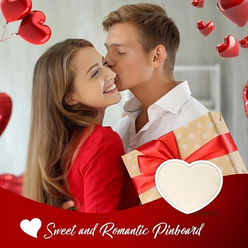 Heart-Shaped Bulletin Board with Linen, Cork Board Alternative for Wall, Approx. 17 x 15 inch Pin Board for Office, Home, School, Valentine's Decor(WH-AX-MB) in Kuwait