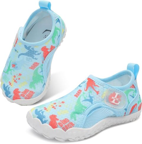 Kids Water Shoes Quick Dry Aqua Socks Breathable Mesh with Hook & Loop Non-Slip Sole for Boys Girls Beach Swim Pool Lake in Kuwait