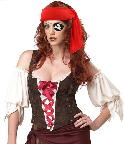 Chanaco 24Pcs Pirate Accessories Costume Women Pirate Bandana Supplies for Men Eye Patches and Headband Outfit Party Favors for Cosplayer in Kuwait