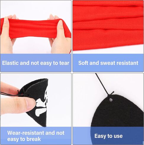 Chanaco 24Pcs Pirate Accessories Costume Women Pirate Bandana Supplies for Men Eye Patches and Headband Outfit Party Favors for Cosplayer in Kuwait