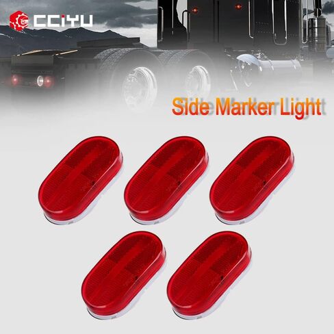 5x RV مقطورة ماركر LED ضوء 6 Led أحمر الجانب ماركر التخليص أضواء أضواء المؤشر ث/عدسة عاكسة سطح جبل لشاحنة شاحنة شاحنة التخييم 12 فولت in Saudi Arabia