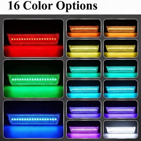 مصابيح LED للعلامات الجانبية RGB لشاحن دودج 2015-2023، مصابيح مصد أمامي وخلفي بعدسات مدخنة، جانب السائق والراكب، مجموعة من 4 قطع in Kuwait