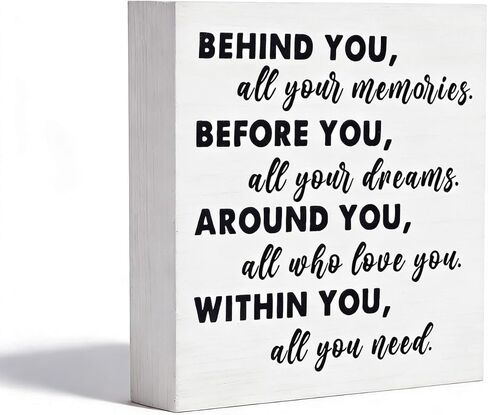 Graduation Quote Wood Box Sign - Wooden Behind You All Your Memories Plaque -2026 Graduation Decorations Gifts for Her Grad Party Decor for Desk Home Shelf Wall in Saudi Arabia