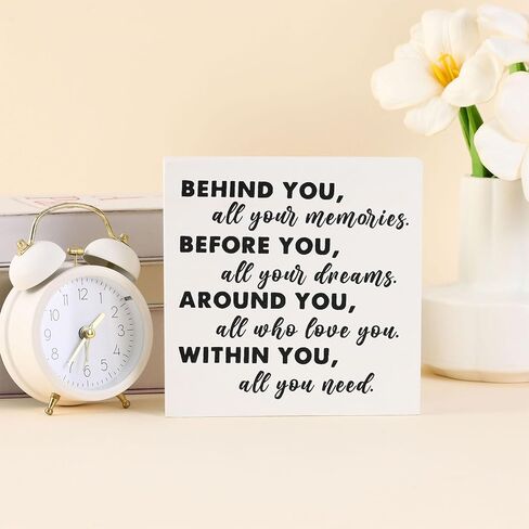 Graduation Quote Wood Box Sign - Wooden Behind You All Your Memories Plaque -2026 Graduation Decorations Gifts for Her Grad Party Decor for Desk Home Shelf Wall in Saudi Arabia
