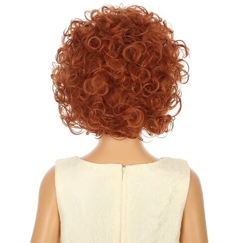 Kids Child Reddish Orange Wig Girls Short Curly Red Brown Wig Dark Orange Wig Halloween Cosplay Costume Wig in Kuwait