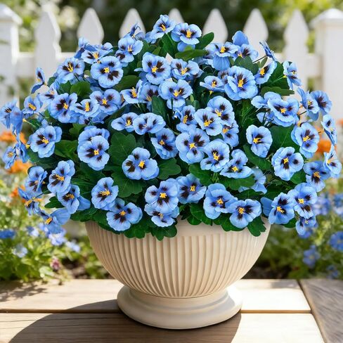 Ouddy Decor 15 Bundles Artificial Flowers for Outdoors, 15" Fake Pansies Silk Flowers UV Resistant Faux Plants for Front Door Garden Porch Yard Spring Summer Indoor Outdoor Home Decor, Multicolor in Saudi Arabia