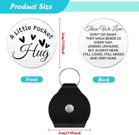 Memorial Gifts Pocket Hug Token Sympathy Gifts for Loss of Mom Dad Brothers Sisters Family Husband Wife Grieving Condolences Gift for Remembrance In Memory of Family Coin with Black Leather Key Chain in Saudi Arabia