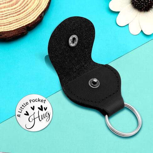 Memorial Gifts Pocket Hug Token Sympathy Gifts for Loss of Mom Dad Brothers Sisters Family Husband Wife Grieving Condolences Gift for Remembrance In Memory of Family Coin with Black Leather Key Chain in Saudi Arabia