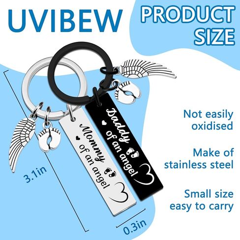 Miscarriage Gifts for Mothers Dads Infant Loss Memorial Gifts Miscarriage Keychain Angel Baby Memorial Gift Grief Gift for Parent in Kuwait