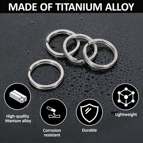 Titanium Key Ring, 25 mm Titanium Split Ring, Side Pushing TitaniumKeyring for KeyChain Car Keys Dog Tag Rings (5 Pack) in Saudi Arabia