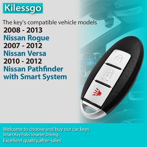 Key Fob Replacement for 2007 - 2013 Nissan Rogue Versa Pathfinder CWTWBU729 315MHz 3 Buttons in Kuwait
