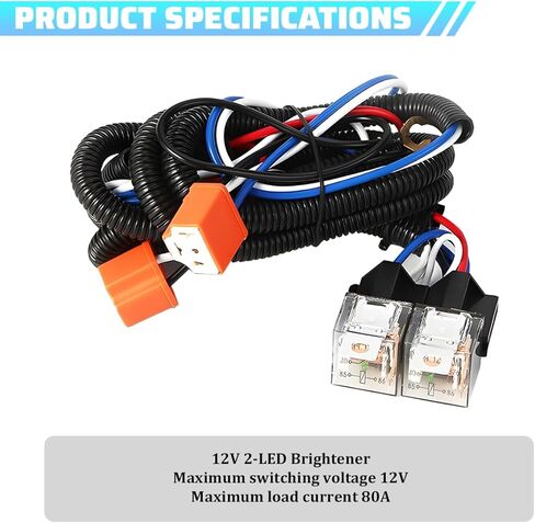 Car H4 LED Headlight Wiring Harness, 12V Heavy Duty Vehicle Head Light Relay Harness Kit, Auto Dual Ground Problem Headlight Connector Socket Kit, Compatible with 9003 H6024 5x7 in Saudi Arabia