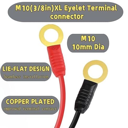 GC002 X-Connect M6 (1/4in) سلك تسخير مناسب لـ NOCO Eyelet Terminal Connector Smart BatteryChargers ملحق Genius Smart Battery Chargers (2-Pack) in Kuwait