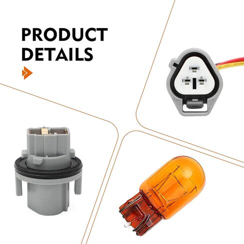 3 PCS Turn Signal Light Socket and Wiring Harness Set, Connector Replacement Kit with Amber Bulb, Compatible with Nissan Altima Rogue Pathfinder, Replace Part Number 26243-5HA0A in Kuwait