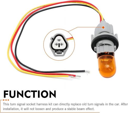 3 PCS Turn Signal Light Socket and Wiring Harness Set, Connector Replacement Kit with Amber Bulb, Compatible with Nissan Altima Rogue Pathfinder, Replace Part Number 26243-5HA0A in Kuwait