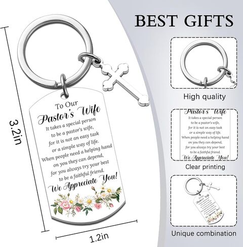 Pastor Wife Appreciation Gifts Unique Pastors Wife Keychain Thank You Gifts for Pastors Wifey Clergy Prayer Christian Birthday Thanksgiving Christmas Gift Ideas in Saudi Arabia