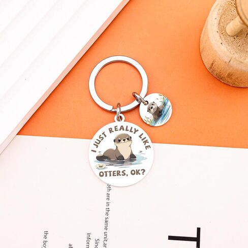 Otter Gifts for Women Men Cute Sea Otter Keychain Gifts for Otters Lovers Unique Birthday Christmas Gift Ideas Otter's Stuff Accessories Decor I Just Really Like Otters Key Chain in Saudi Arabia