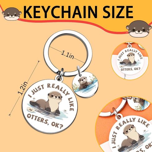 Otter Gifts for Women Men Cute Sea Otter Keychain Gifts for Otters Lovers Unique Birthday Christmas Gift Ideas Otter's Stuff Accessories Decor I Just Really Like Otters Key Chain in Saudi Arabia