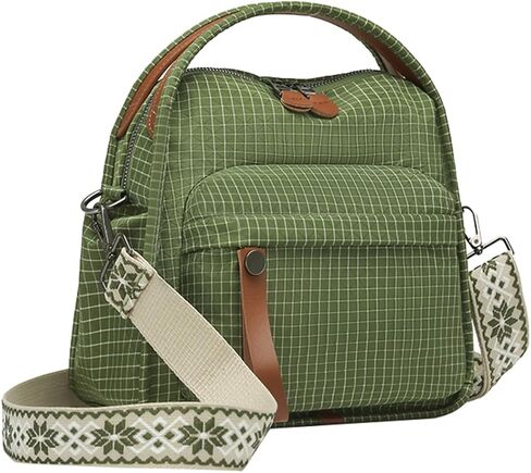 Canvas Nylon Shoulder Bags for Women Casual Solid Crossbody Handbag Trendy Top Handle Purse Satchel Travel Commute in Saudi Arabia
