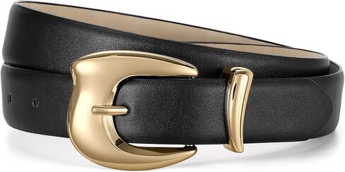 TRIWORKS Belts for Women Leather Waist Belt with Gold Buckle Fashion Womens Belt for Jeans Pants Dress in Kuwait