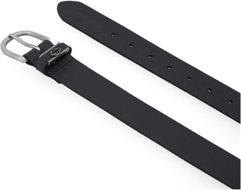 Harley-Davidson Women's Metal Bar & Shield Detail Keeper Leather Belt, Black in Saudi Arabia