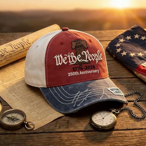 250 Years American Anniversary Cap,1776-2026 Anniversary hat, Adjustable & Embroidered Canvas Baseball Hat, 250th US Hat for Men&Women Colorful in Kuwait