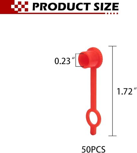 (50 Count) Grease Fitting Caps fits All Standard and Metric Grease Fittings,Red in Kuwait